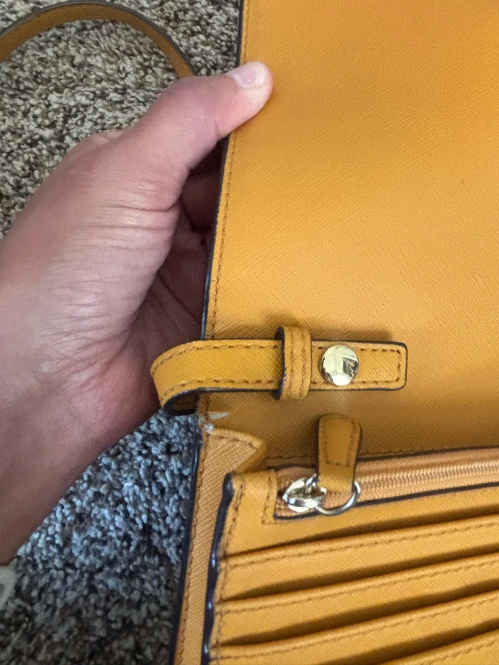 Michael Kors Yellow Saffiano Leather Crossbody Clutch Bag